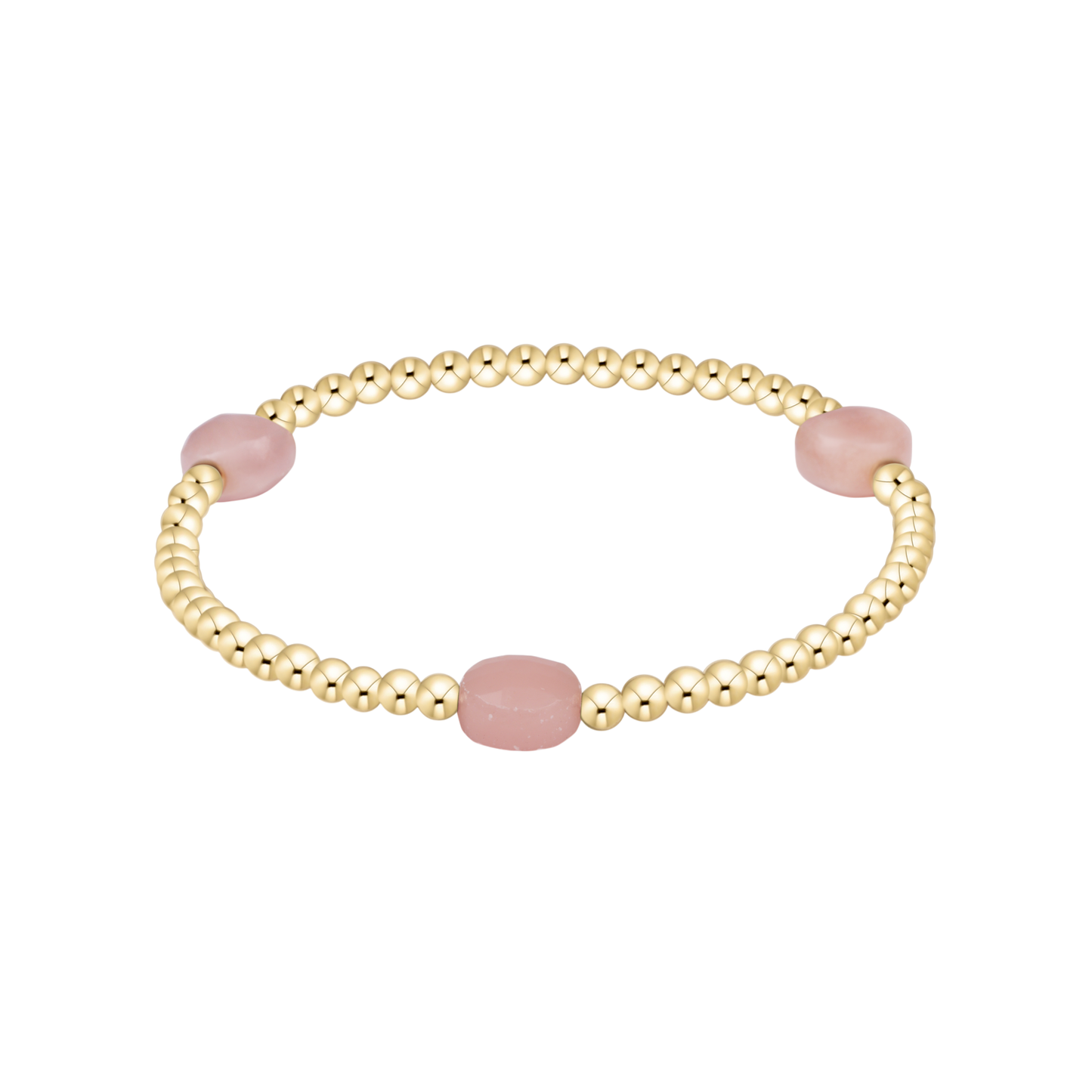 Admire Gem 3mm Gold Bracelet- Pink Opal