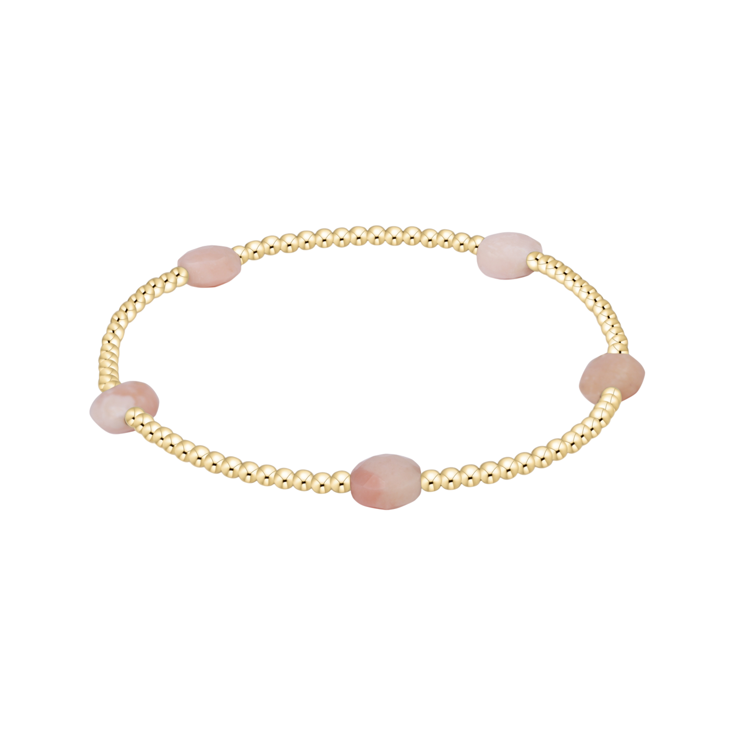 Admire Small Gem 2mm Gold Bracelet- Pink Opal