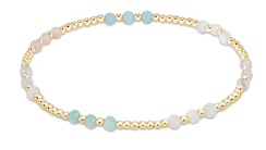 Gemstone Gold Joy Pattern 3mm Bead Bracelet - Hot Mess
