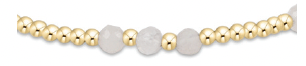 Gemstone Gold Joy Pattern 3mm Bead Bracelet - Moonstone