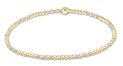 Hope Joy Pattern 2mm Bead Bracelet -White