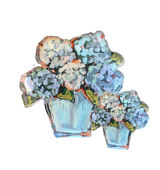 Blue Hydrangea Acrylic Bloom Block - Bitty