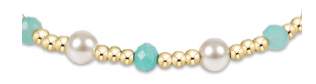 Pearl Gold Sincerity Pattern 4mm Bead Bracelet - Amazonite