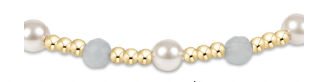 Pearl Gold Sincerity Pattern 4mm Bead Bracelet - Aquamarine