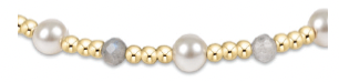 Pearl Gold Sincerity Pattern 4mm Bead Bracelet -Labradorite