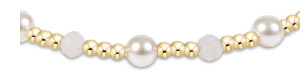 Pearl Gold Sincerity Pattern 4mm Bead Bracelet -Moonstone