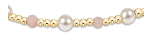 Pearl Gold Sincerity Pattern 4mm Bead Bracelet - Pink Opal