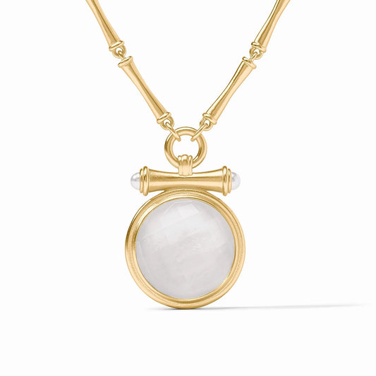 Bamboo Statement Necklace - Iridescent Clear Crystal