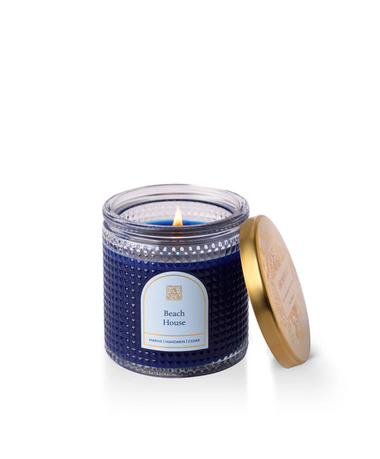 Beach House - Textured Glass Candle