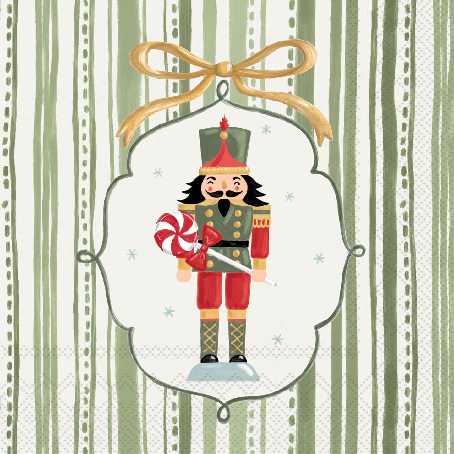 Frosty Nutcracker Green Cocktail Napkin