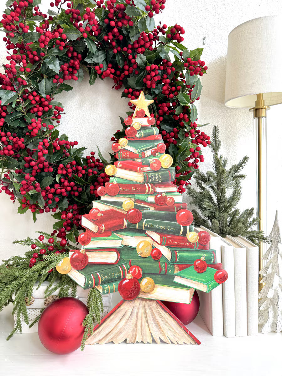Book Stack Christmas Tree