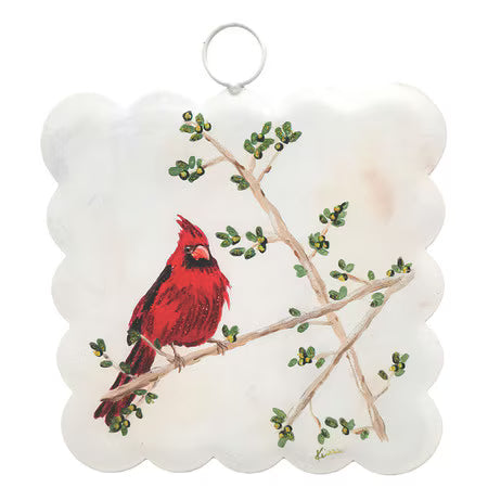 Mini Scallop Art Solitary Cardinal