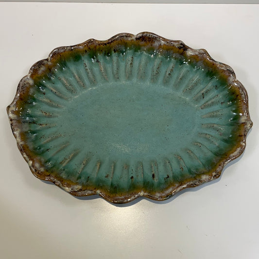 Scalloped Oval Platter 12"