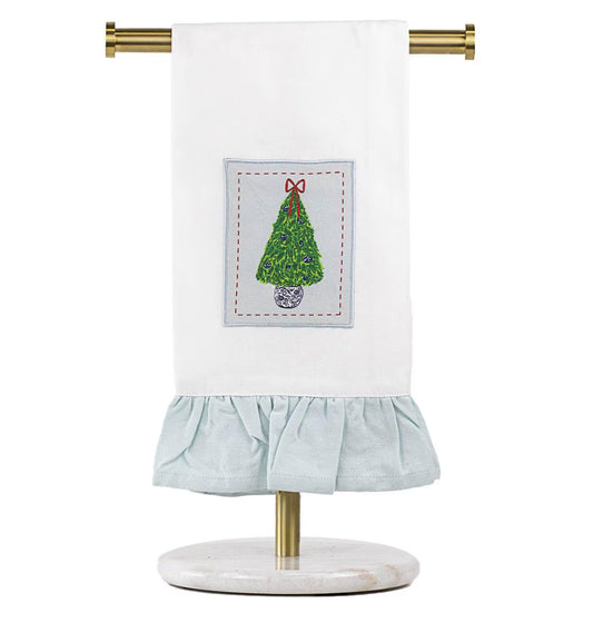 Christmas Topiary Ruffle Hand Towel