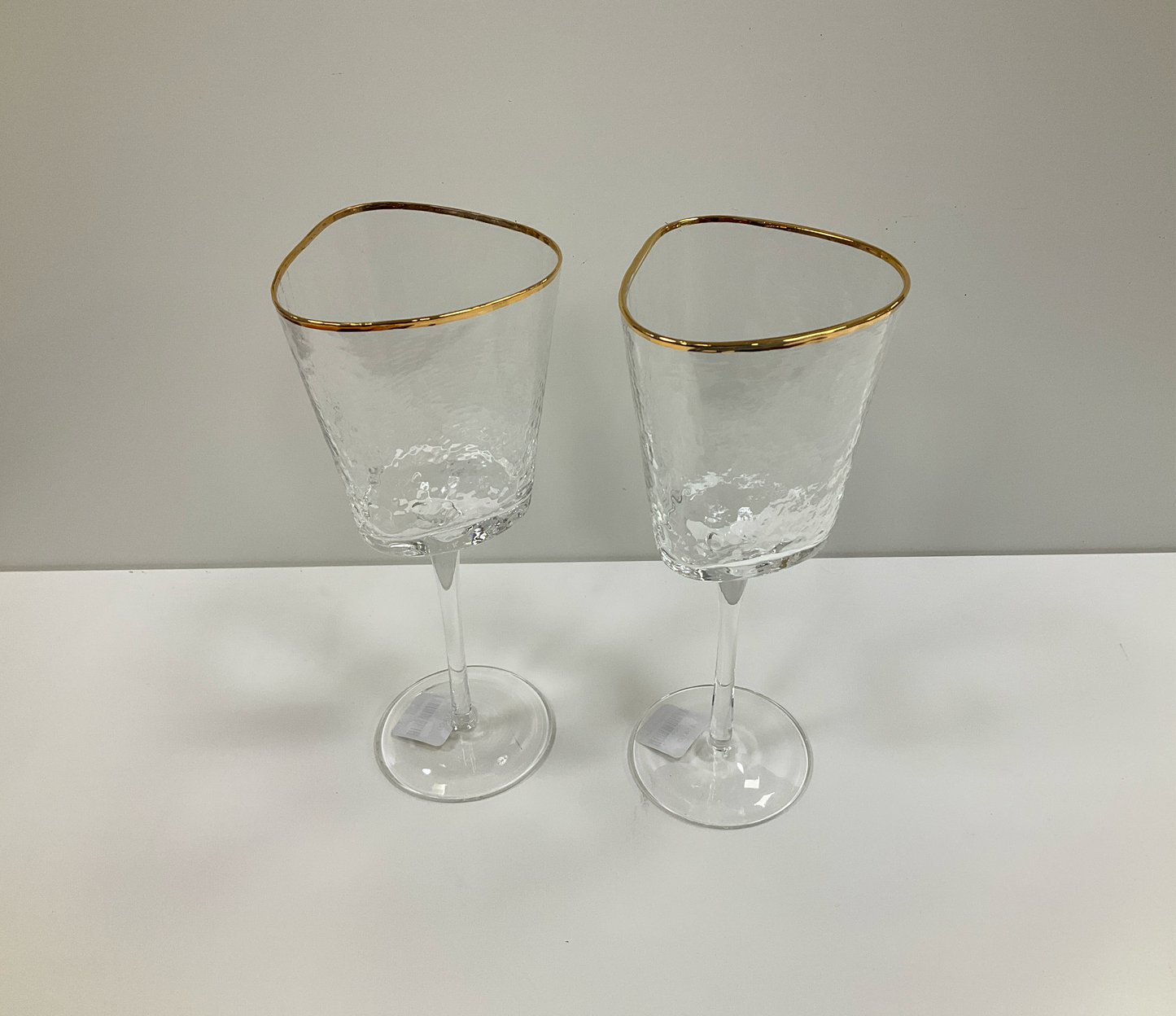 Triangular Wine -Gold Rim