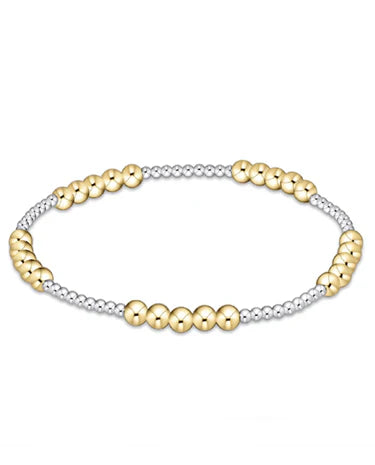 classic blissful pattern 2mm bead bracelet - 4mm Mixed Metal