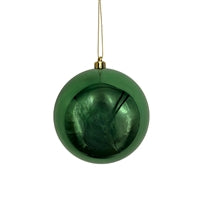Plastic Shiny Finish Ball Orn. 4'' - Basil Green
