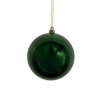 Plastic Shiny Finish Ball Orn. 4'' - Emerald