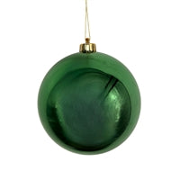 6" Plastic Shiny Finish Ball Ornament - Emerald