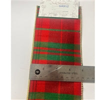 Modern Christmas Plaid Red/Green with gold Back 4'' X 10 YD
