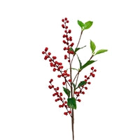 Wild Shrub Berry Stem with Leaves Red 27"