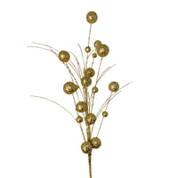 Mixed Size Glittered Ball Spray - Gold 27"