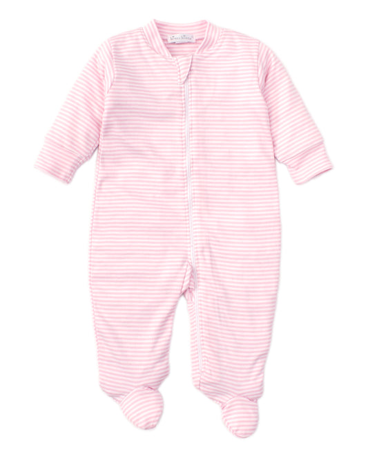 Stripes Footie With Zip
