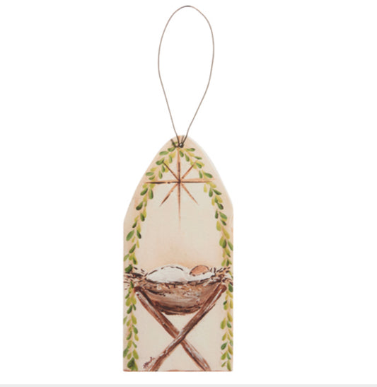 6” Jesus in Manger Cut Out Ornament