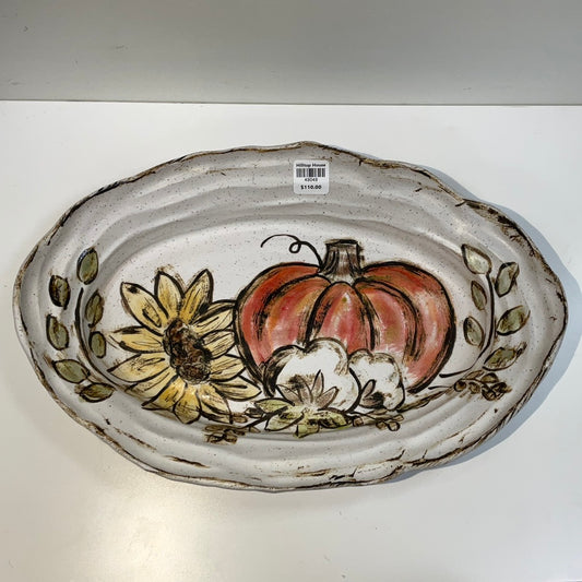 Seasonal Oval Server-Fall Pumpk