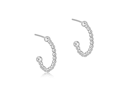 Beaded Classic 1" Post Hoop - 2 mm Sterling Bead