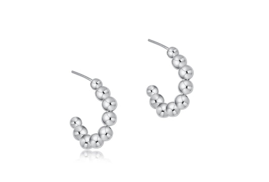Beaded Classic 1" Post Hoop - 4 mm Sterling Bead