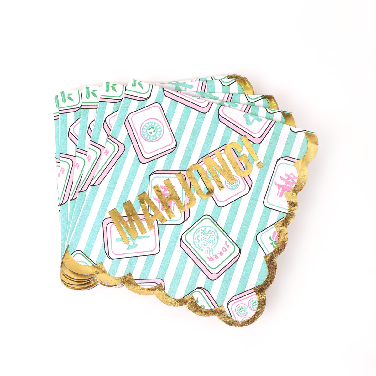 Mahjong Paper Beverage Napkin Pack of 16