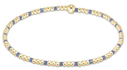 Hope Sincerity Pattern 2mm Bead Bracelet -Bright Blue