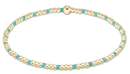 egirl Hope Sincerity Pattern 2mm Bead Bracelet - Turquoise