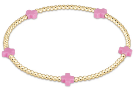 egirl Signature Cross Small Bright Pink Pattern 2mm Bead