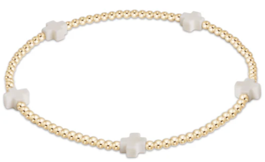 egirl Signature Cross Small Off White Pattern 2mm Bead