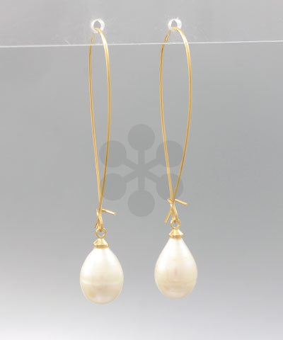 Long T-Drop Pearl Earrings