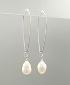 Long T-Drop Pearl Earrings