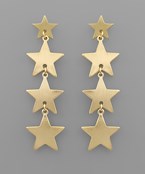 Gold Star Dangle Earring