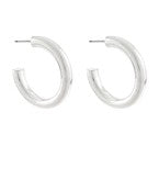 Matte Silver Hoop - Medium