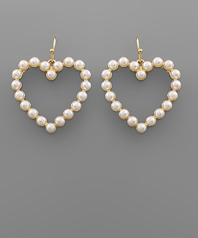 Heart Pearl Gold Earring