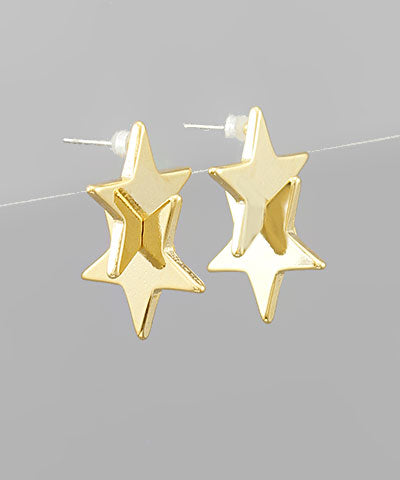 Double Stack Star Earring