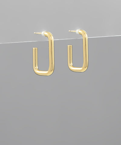 Rectangle Open Hoops - Gold
