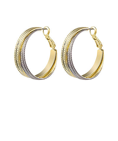 Two Tone Textured Hoop
