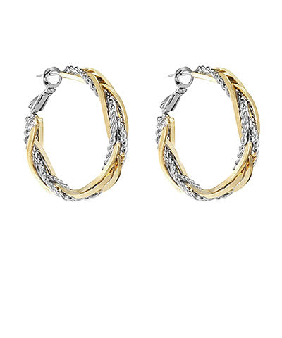 Cable Twist Hoop Earring