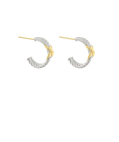 Two Tone Huggie Hoop