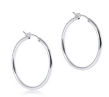 Round Sterling 1.25" Hoop - Smooth