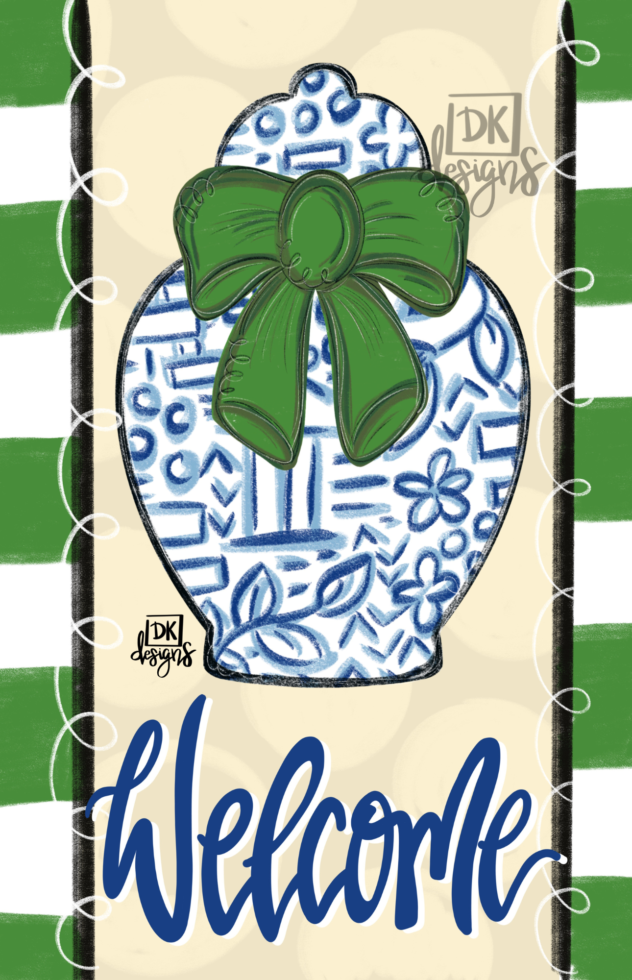 Ginger Jar Garden Glam Flag