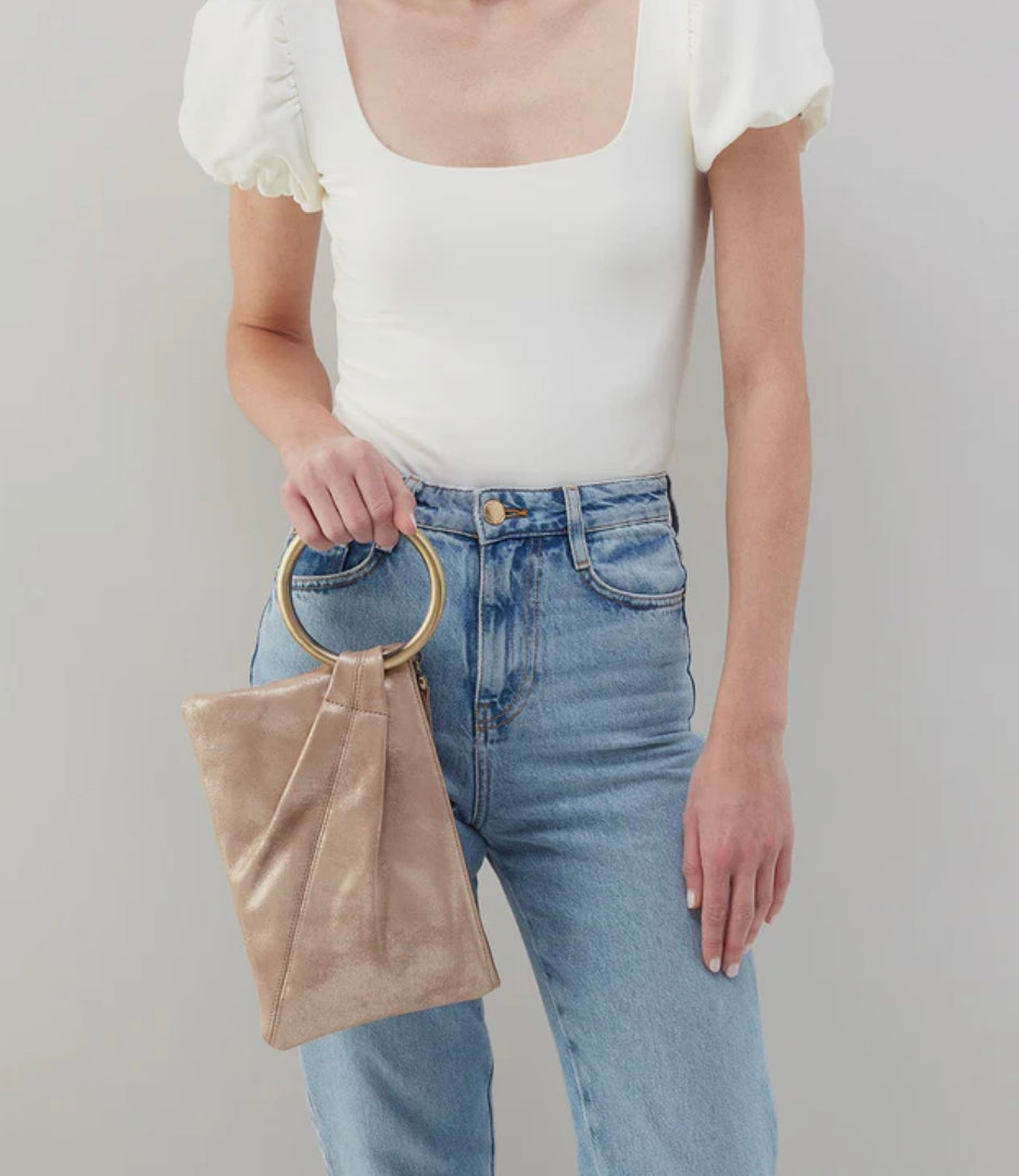 Sheila Hard Ring Clutch - Gilded Beige