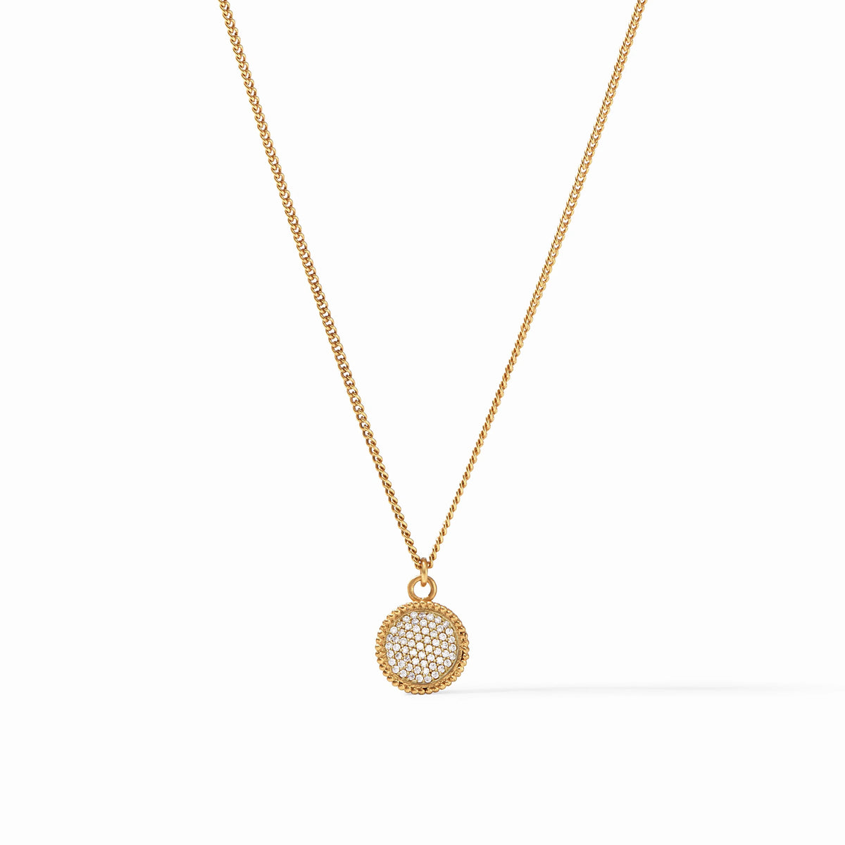 Fleur-de-Lis Solitaire Necklace - Pave Cubic Zirconia